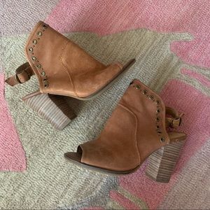 Lucky Brand Lorillar Leather Peep Toe Booties